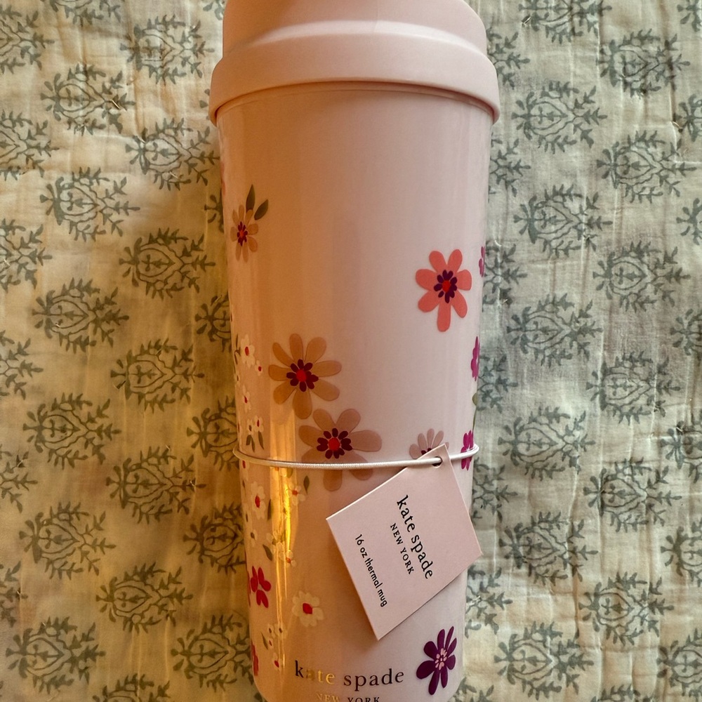 Kate Spade Pink Floral Travel Tumbler